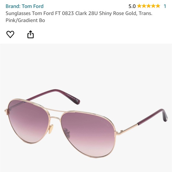 NWOT Sunglasses Tom Ford FT 0823 Clark 28U Shiny Rose Gold -Trans Pink/Gradient - Picture 7 of 15